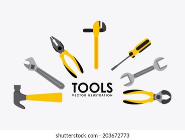 Tools design over gray background, vector illustration