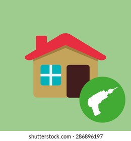 Tools design over green background, vector illustration
