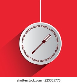Tools design over red background, vector illustration 