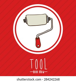 Tools design over red background, vector illustration