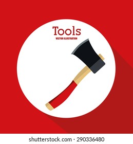 Tools design over red background, vector illustration