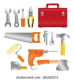 Tools design over white background, vector illustration.