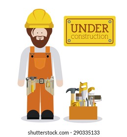 Tools design over white background, vector illustration