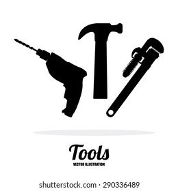 Tools design over white background, vector illustration