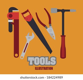 Tools design over yellow background, vector illustration
