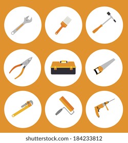 Tools design over yellow background, vector illustration