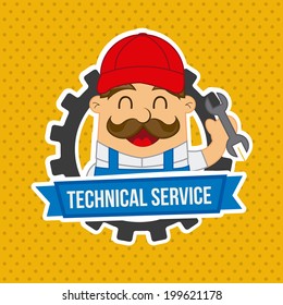 Tools design over yellow background, vector illustration