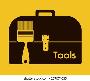 Tools design over yellow background, vector illustration