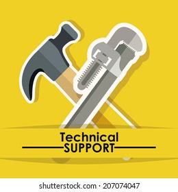 Tools design over yellow background, vector illustration
