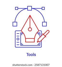 Tools – Design Pen Representing Digital Creativity and Resources
