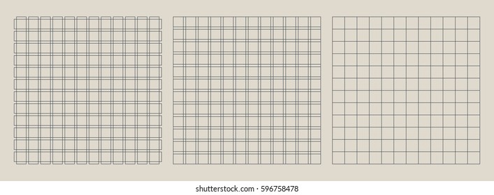 Tools for design. Universal set of scalable vector modular grids. Lines are expanded. 12 columns x 12 rows. a) with gutters and margins; b) only with gutters; c) simple