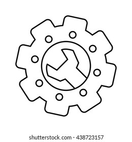 Tools design. Wrench and gear icon. vector graphic