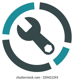 Tools Diagram vector icon. Style is bicolor flat symbol, soft blue colors, rounded angles, white background.
