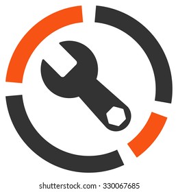 Tools Diagram vector icon. Style is bicolor flat symbol, orange and gray colors, rounded angles, white background.