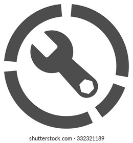 Tools Diagram vector icon. Style is flat symbol, gray color, rounded angles, white background.
