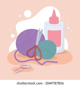tools for DIY such as scissors and glue