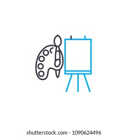 Tools for drawing vector thin line stroke icon. Tools for drawing outline illustration, linear sign, symbol concept.