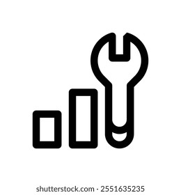 Tools. Editable stroke vector icon on white background.
