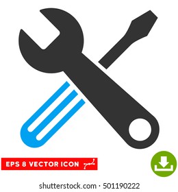Tools EPS vector icon. Illustration style is flat iconic bicolor blue and gray symbol on white background.