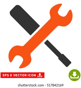 Tools EPS vector icon. Illustration style is flat iconic bicolor orange and gray symbol on white background.