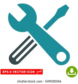 Tools EPS vector pictogram. Illustration style is flat iconic bicolor soft blue symbol on white background.