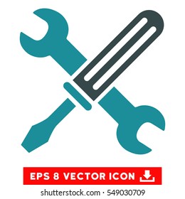 Tools EPS vector pictogram. Illustration style is flat iconic bicolor soft blue symbol on white background.