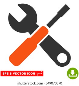 Tools EPS vector pictogram. Illustration style is flat iconic bicolor orange and gray symbol on white background.