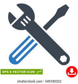 Tools EPS vector pictograph. Illustration style is flat iconic bicolor smooth blue symbol on white background.