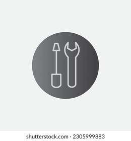 Herramientas Equipo Construcción Círculo Símbolo de icono Ilustración Vector