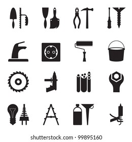 Tools and equipment for constructions - vector illustration