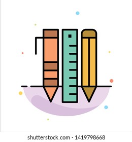 Tools, Essential Tools, Stationary, Items, Pen Abstract Flat Color Icon Template