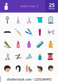Barber’s Tools Flat Icons