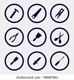 tools flat icons set. equipment icon set