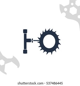 tools in form of Russian letter on white background with tools