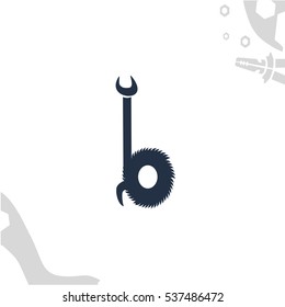 tools in form of Russian letter on white background with tools