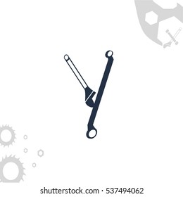 tools in form of Russian letter on white background with tools