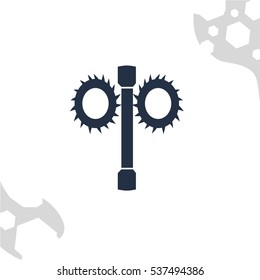 tools in form of Russian letter on white background with tools