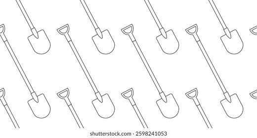 Tools for gardening displayed in a repeating pattern on a simple background
