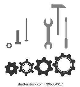 Tools and gears icon vector