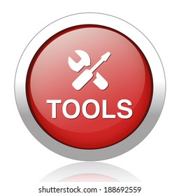 tools glossy icon on white background