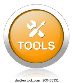 tools glossy icon on white background
