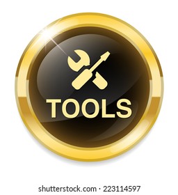 tools glossy icon on white background
