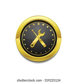 Tools Golden Vector Icon Button