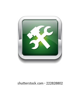 Tools Green Vector Icon Button