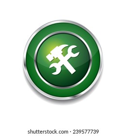 Tools Green Vector Icon Button