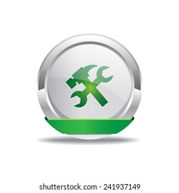 Tools Green Vector Icon Button