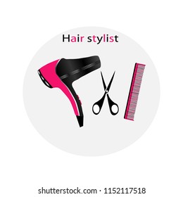 
Tools for hair. Flat design.