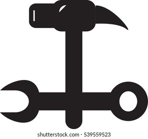 Tools .hammer and wrench 
