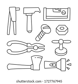 tools hand drawn doodle line design