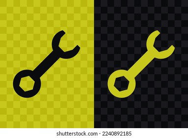 Werkzeuge, hochwertiges Vektorsilhouette-Symbol. Tools Symbol Silhouette einzeln auf dunkel-helltransparentem Hintergrund, Symbol Extras.